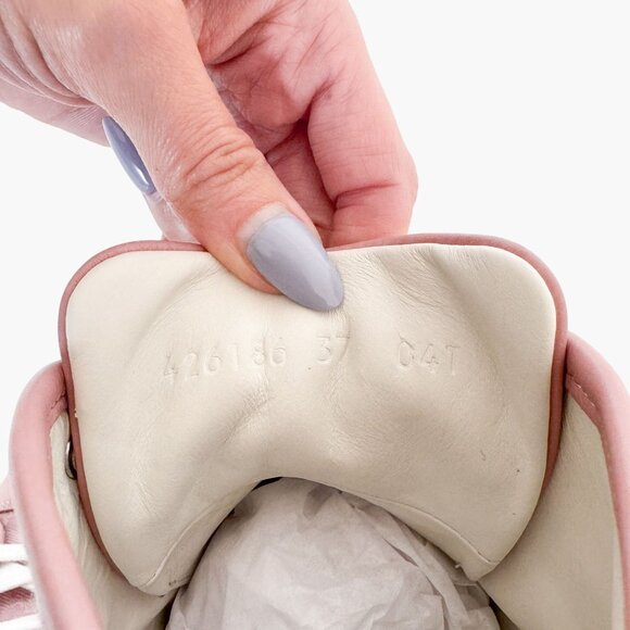 Gucci Rebel High Top GG Sneakers EU 37 US 7 Pink Monogram Canvas Lace Up Cap Toe - Picture 10 of 13